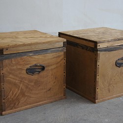 アンティーク木箱　２個セット 1枚目の画像