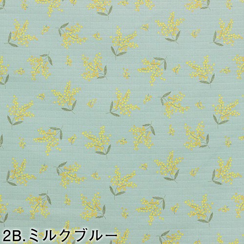 日本製mimosaミモザ柄広幅ダブルガーゼ生地 Syo ｂミルクブルー 花柄 フラワー 小花柄 大人おしゃれ 生地 Hfab Byhinodeya 通販 Creema クリーマ ハンドメイド 手作り クラフト作品の販売サイト