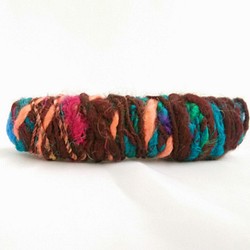 羊毛氈&Sari thread的美麗相遇-異國風/民族風髮夾（綠色系） 第1張的照片