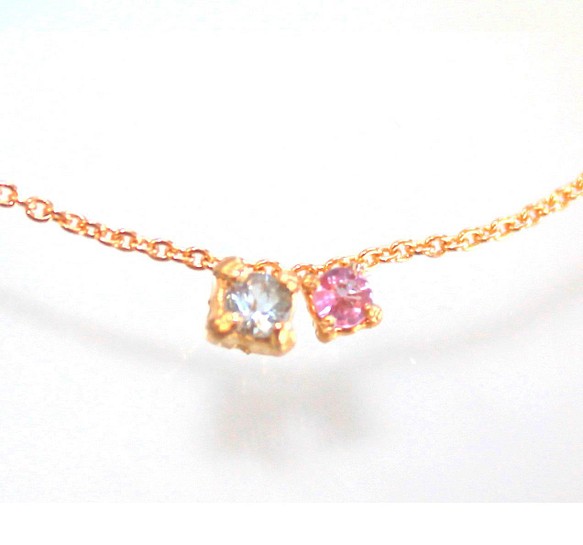 k18gp Pink Sapphire & Aquamarine Necklace ネックレス・ペンダント