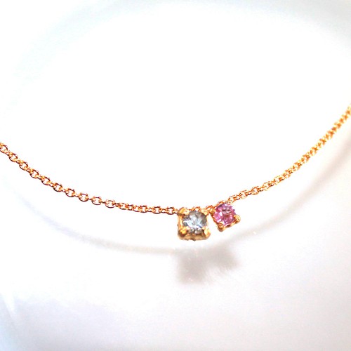 k18gp Pink Sapphire & Aquamarine Necklace ネックレス・ペンダント