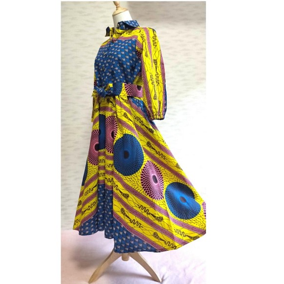 アフリカ布 ホロホロ鳥のロングワンピース ワンピース チュニック しまうま African World 通販 Creema クリーマ ハンドメイド 手作り クラフト作品の販売サイト