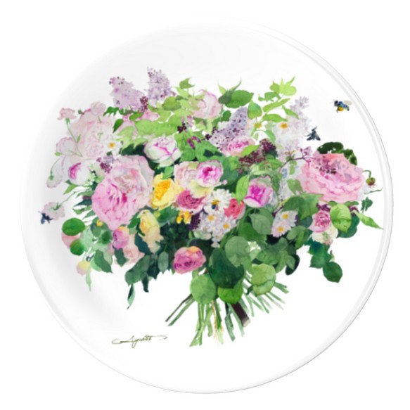 【受注生産】春から初夏に飾りたいグランブーケのお皿　 20.5㎝1枚～ 1枚目の画像