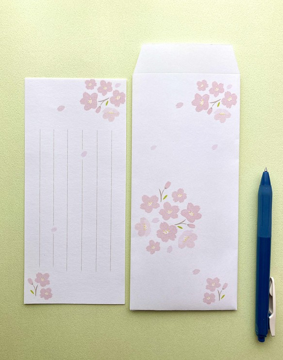 和の花ごよみ｢卯月｣桜の一筆箋(封筒付き) 1枚目の画像