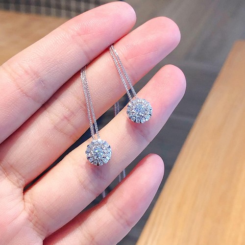 鑑別書付き】天然ダイヤモンドネックレス0.22ct k18 ネックレス