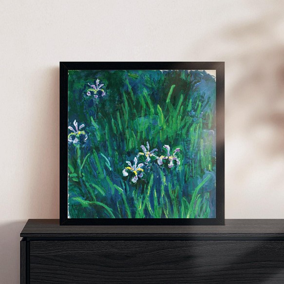 [額縁付き] iris アイリス アートポスター 天然木 ポスターフレーム 春 花 植物 グリーン APFS009 1枚目の画像