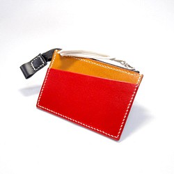 手縫い コンパクト財布　小さい財布　ミニ財布　革財布　手のひらサイズ　カードケース　 1枚目の画像