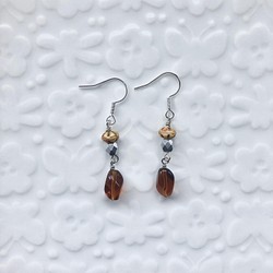 No.202 】MIXビーズのピアス ピアス（フック・チェーン） ahm earrings