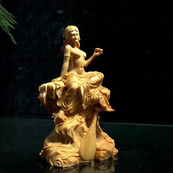 弁財天 精密彫刻 飾り置物 裸婦像 彫刻工芸品 彫刻 大波彫刻 通販