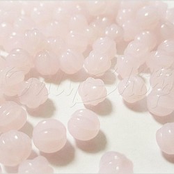 ★162SKL-KA【10個】桜のような~綺麗なピンクカラー メロンラウンド ガラスビーズ 10個セット★ 1枚目の画像