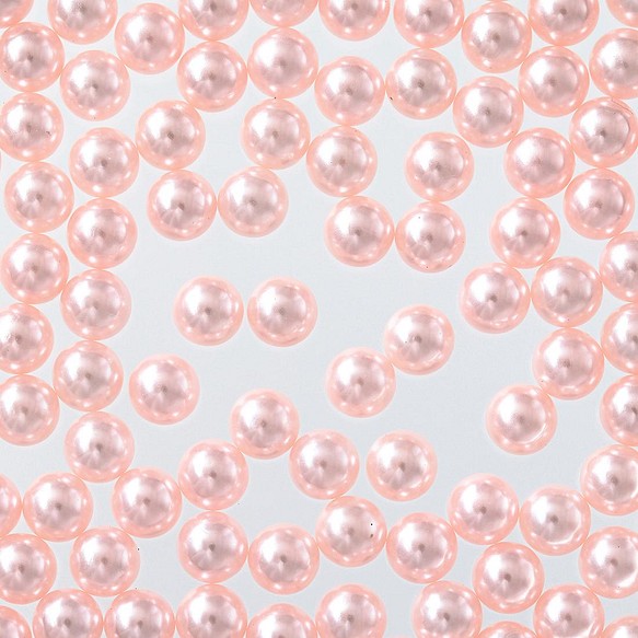 ファイニエ　パールビーズ　6mm　プラ製　丸　1000個　ピンク　メタリック　穴なし　手芸　アクセサリー　BD2972 1枚目の画像