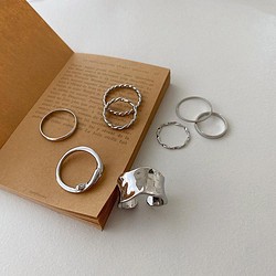 韓国ファッション　マルチデザインシルバーリングセット　指輪　アクセサリー　-1232 1枚目の画像