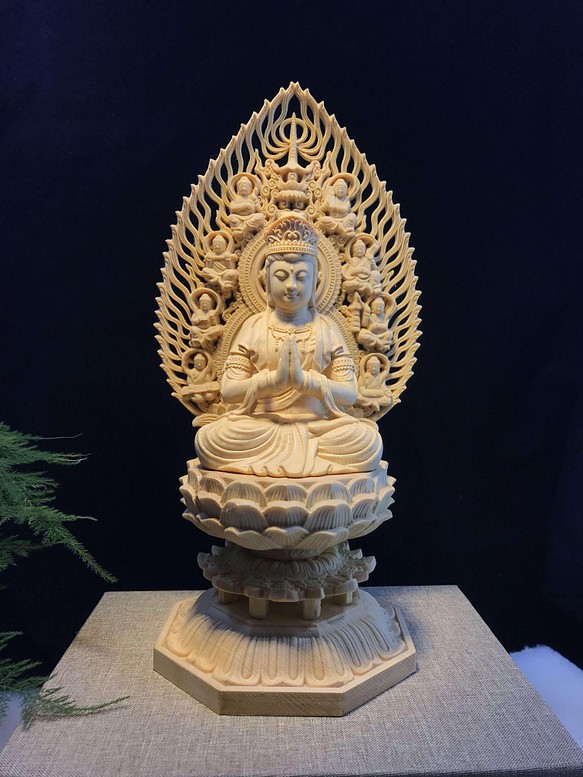 極上品 普賢菩薩 美術品 供養品 仏像座像 仏師彫り 仏教工芸品 細密