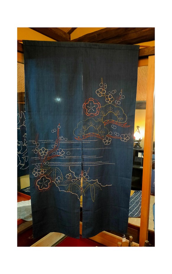 藍染 暖簾❣️本当に良い物をお探しの方❣️藍染工芸士『鈴木松男』作 