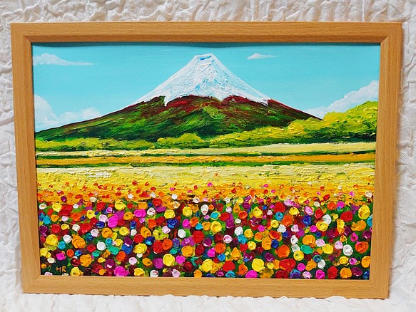 油絵 絵画 お花畑と富士山 www.disdukcapil.paserkab.go.id