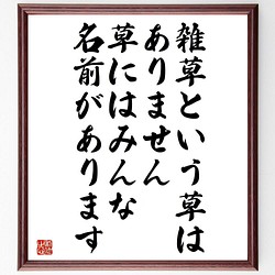 書道色紙 名言 雑草という草はありません 草にはみんな名前があります 額付き 受注後直筆 Y4404 書道 名言専門の書道家 通販 Creema クリーマ ハンドメイド 手作り クラフト作品の販売サイト