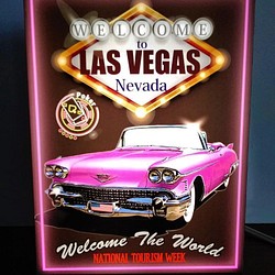 アメリカン ラスベガス アメ車 旧車 ガレージ カフェ サイン 看板 置物 雑貨 LED2way電光看板 1枚目の画像