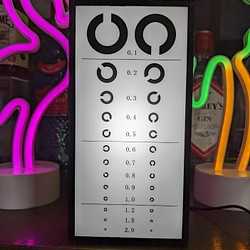 視力検査 眼鏡屋 メガネ めがね 電光板 インテリア ミニチュア 看板 玩具 置物 雑貨 LED2wayライトBOX 1枚目の画像