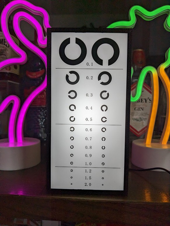 視力検査 眼鏡屋 メガネ めがね 電光板 インテリア ミニチュア 看板 玩具 置物 雑貨 LED2wayライトBOX 1枚目の画像