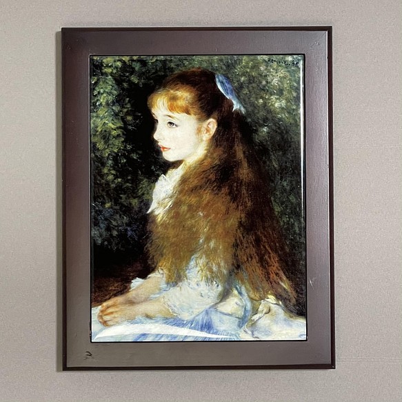 ルノワール 可愛いイレーヌ イレーヌ・カーン・ダンヴェール嬢 フォトタイル木製フレーム付き 1枚目の画像
