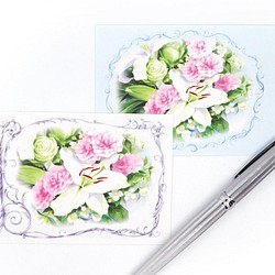 花のメモ「バラとカサブランカ」2種30枚 1枚目の画像