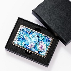 天然貝 名刺カードケース（風の歌）シェル・螺鈿アート｜ギフト・プレゼントにおすすめ 1枚目の画像