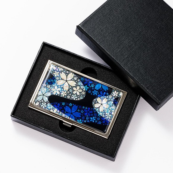 天然貝殼名片盒 (Yumezakura -Yu-) 貝殼和珍珠母藝術 | 推薦用於禮物和贈品 第1張的照片