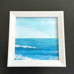 小さな海　ミニアクリル画　快晴　原画 1枚目の画像