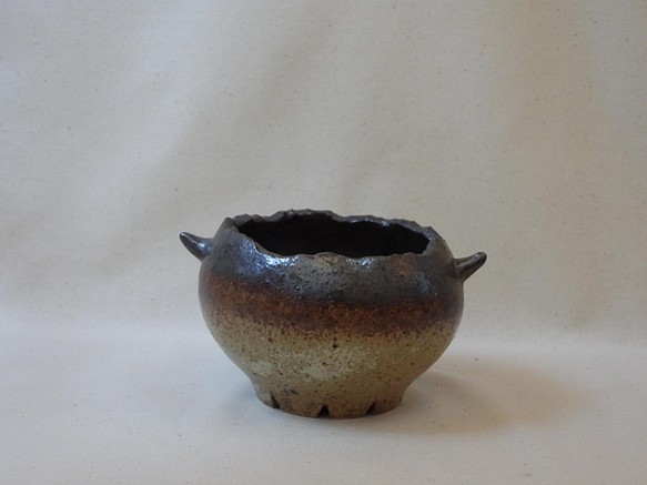 茶玉陶製植木鉢 1枚目の画像
