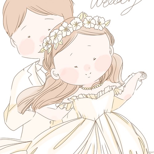 ウェディングイラスト 結婚式 花嫁イラスト ウェルカムボード オーダー イラスト おゆみ 通販 Creema クリーマ ハンドメイド 手作り クラフト作品の販売サイト