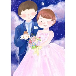 ウェディングイラスト 結婚式 花嫁イラスト ウェルカムボード オーダー イラスト おゆみ 通販 Creema クリーマ ハンドメイド 手作り クラフト作品の販売サイト