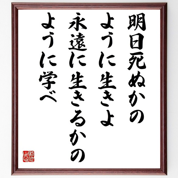 書道色紙 ガンディー ガンジー の名言 明日死ぬかのように生きよ 永遠に生きるかの 額付き 受注後直筆 Y5194 書道 名言専門の書道家 通販 Creema クリーマ ハンドメイド 手作り クラフト作品の販売サイト