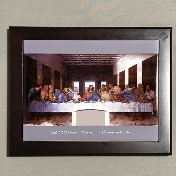 レオナルド・ダ・ヴィンチ（ダヴィンチ）最後の晩餐　フォトタイル木製フレーム付き 1枚目の画像