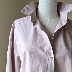 美人になれるシャツ　コットン100　ダスティピンク　オーバーサイズ 1枚目の画像