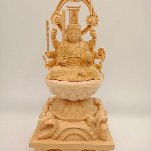 新作 両頭愛染明王 珍品 仏教工芸 精密細工 木彫仏像 職人手作り 