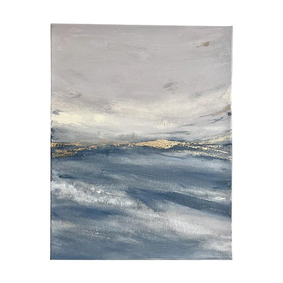 BORDERLESS - アート　絵画　シンプル　スタイリッシュ　ミニマル　グレー　淡い色　ホワイト　ベージュ　青　空 1枚目の画像