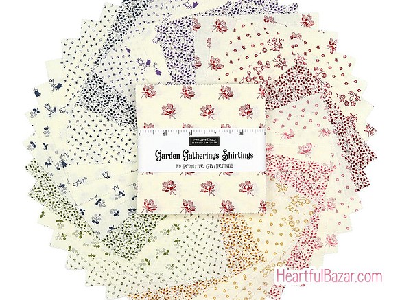 USAコットン moda charmpack 42枚セット Garden Gatherings アイボリー 1枚目の画像