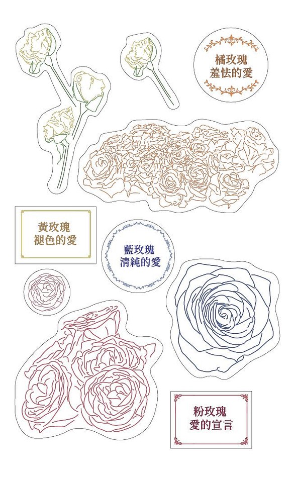 Original Design Clear Sticker - Flower Meanings by Seed Cone 1枚目の画像