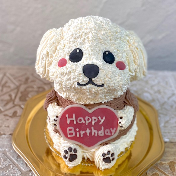 白い犬の立体ケーキ 誕生日や記念日に セミオーダー可能 トイプードル ご希望のお受取りお日にち 時間帯をご指定下さい スイーツ お菓子 パン ティピティーナッツ ケイクス 通販 Creema クリーマ ハンドメイド 手作り クラフト作品の販売サイト