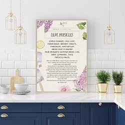 キッチンポスター　/ i0615 / 春のハーブや花のレシピ　インテリアポスター 1枚目の画像