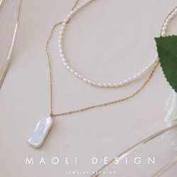 MAOLI ムーン 天然淡水パールピアス シルバー925 キュービック