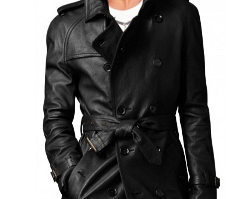 羊革ロングトレンチコートメンズ Sheep Leather Long Trench Coat Men