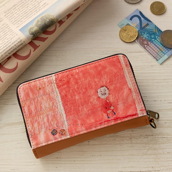 ミニ財布　にこにこ　✶ コインパスケース ピンク 春財布 ✶ 1枚目の画像