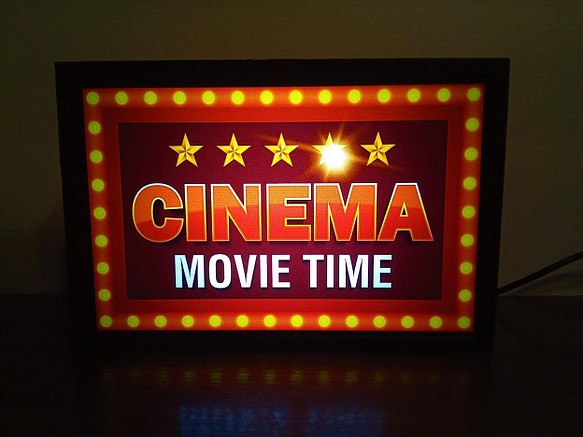 アメリカン レトロ シネマ ムービー 映画 ミニチュア デスクトップ 看板 玩具 置物 雑貨 LEDライトBOXミニ 1枚目の画像