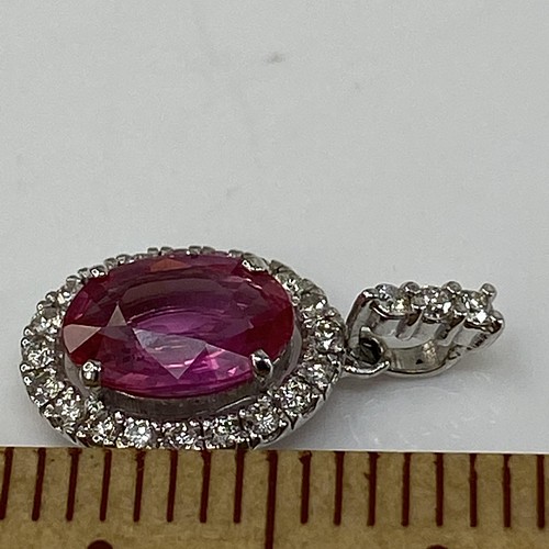 k18WG AU750 18金 天然ダイヤモンド 天然ルビー 0.13ct 0.9ct