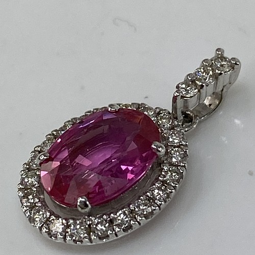 k18WG AU750 18金 天然ダイヤモンド 天然ルビー 0.13ct 0.9ct