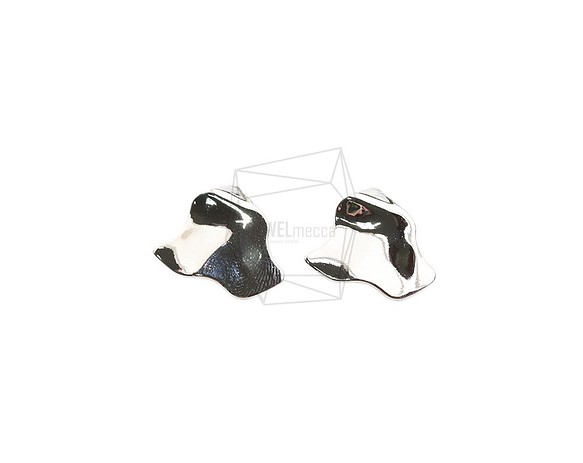 ERG-2006-R [2pieces] Shield Earrings, Shield Post Earring / 16mm 第1張的照片