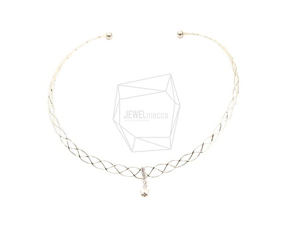 PDT-2555-G【1個入り】チョーカーのネックレス,Round Choker Collar Necklace 1枚目の画像
