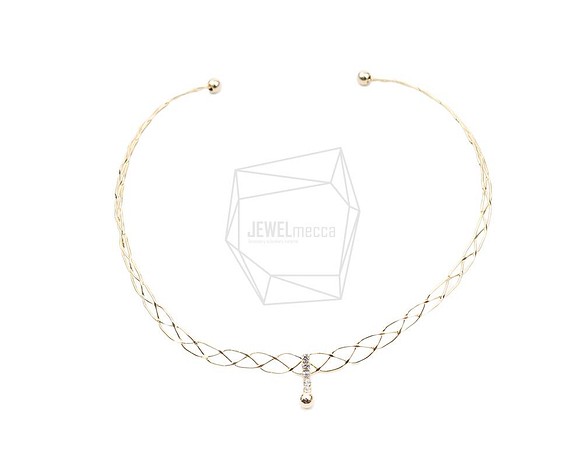 PDT-2556-G【1個入り】チョーカーのネックレス,Round Choker Collar Necklace 1枚目の画像