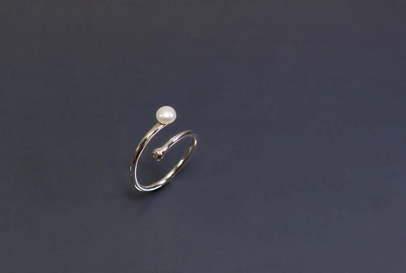 圖圖像系列-小珍珠開口925銀戒 第1張的照片